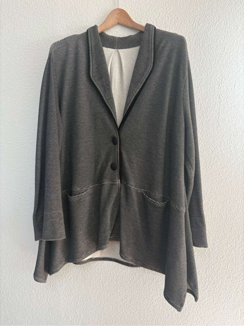 Women's Charcoal Shawl Collar Button Cardigan Sweater